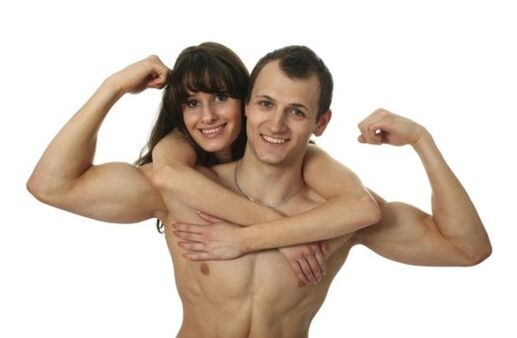 femme et homme fort puissance accrue